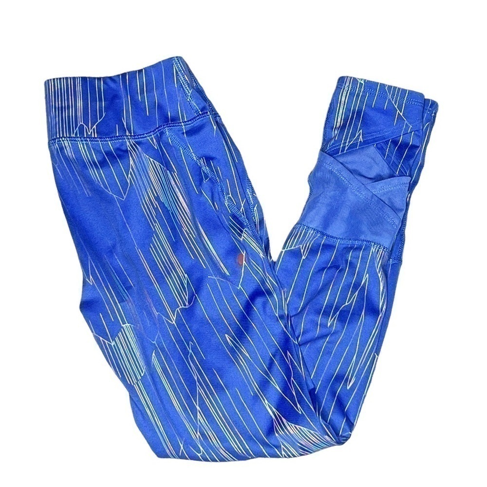 All In Motion Blue Holographic Pattern Mesh Legging